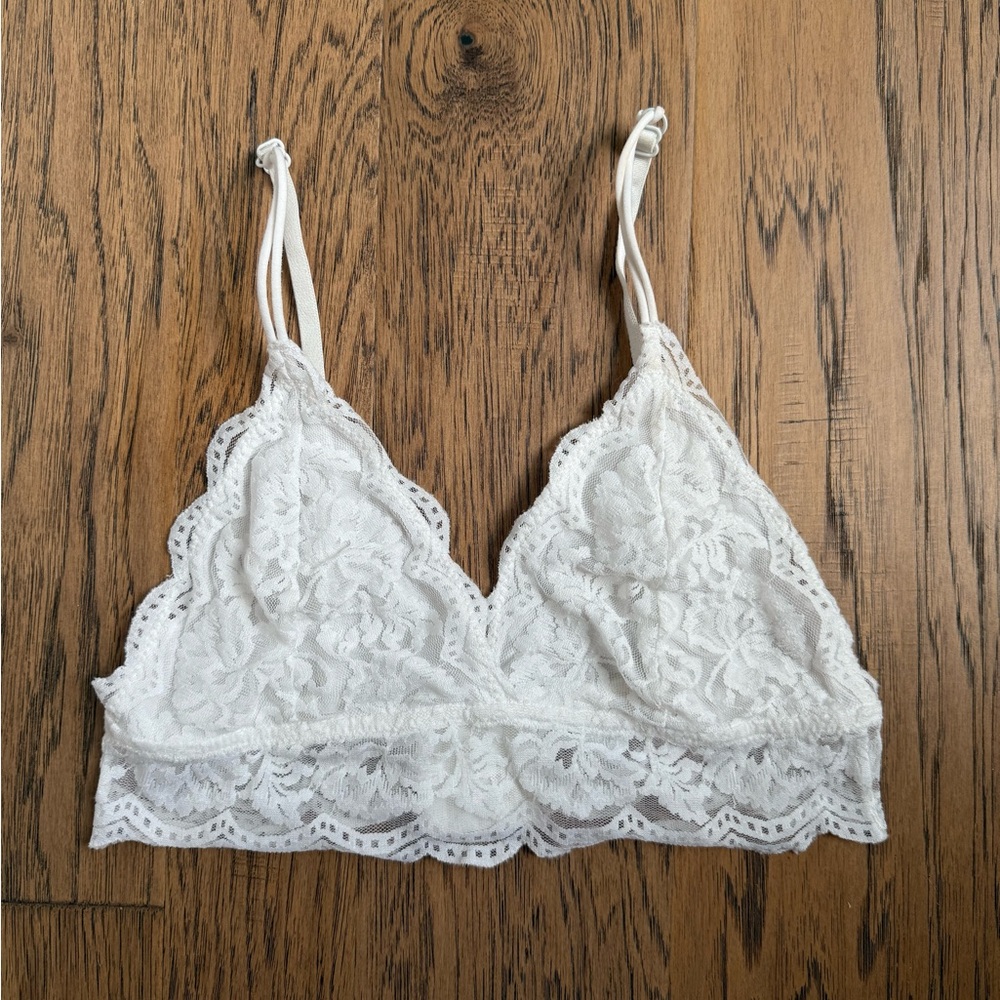 White Lace Bralette Delicate Intimate Bridal Bra Size Small